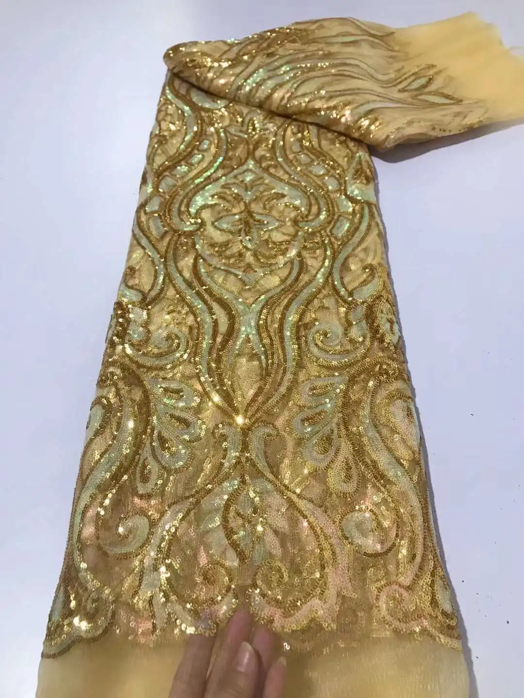 Sequins Full-width Positioning Encryption Mesh Show Sequins Fashion Catwalk See-through Clothing Fabric