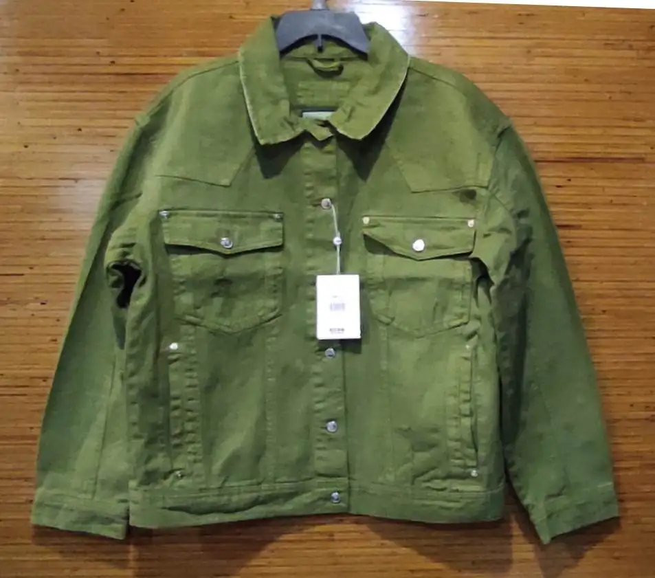 Spring custom denim jacket black denim jacket women denim jacket oversize stock lot from Bangladesh