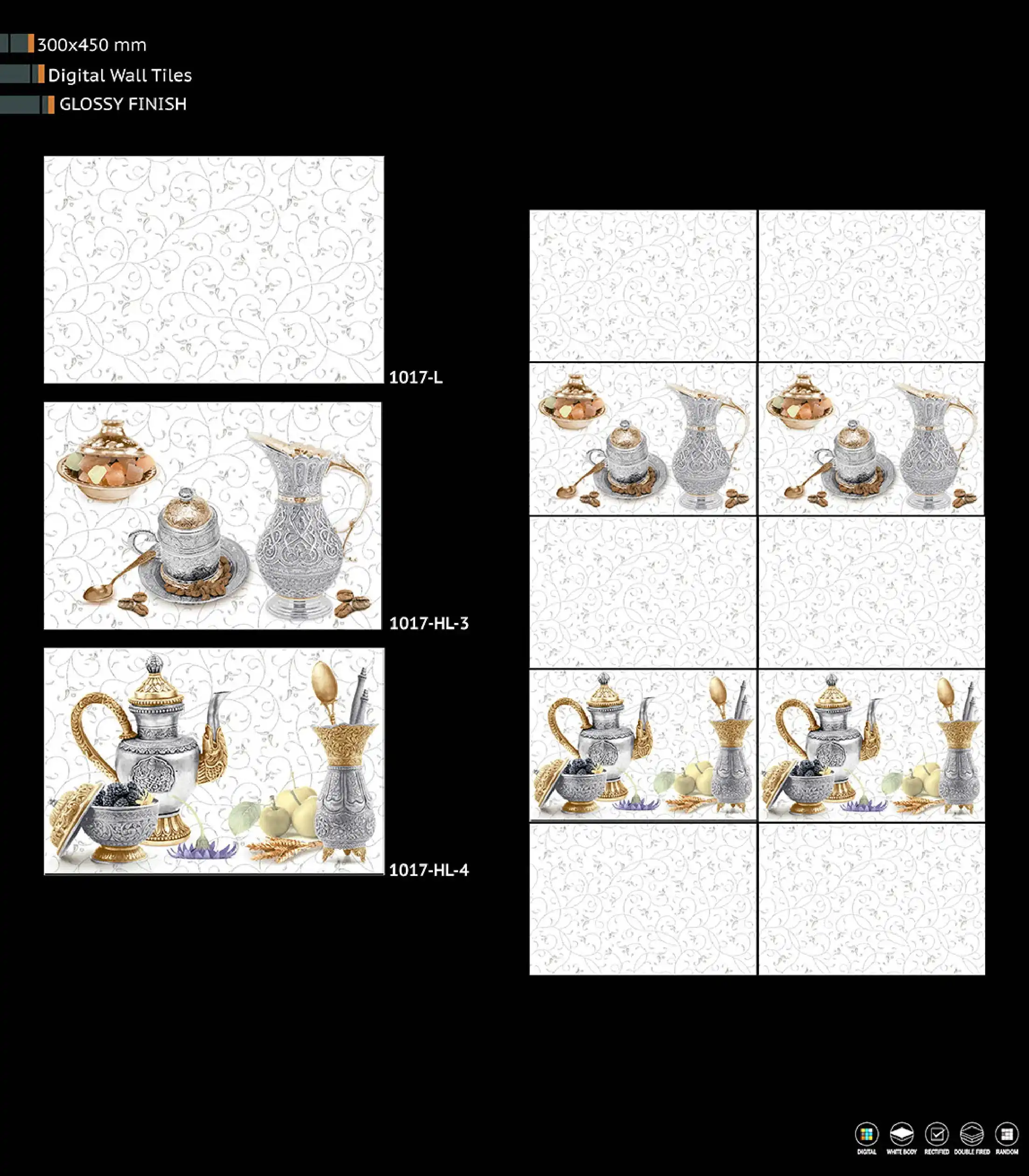 300x450 GLOSSY SURFACE FINISH DIGITAL WALL TILES FOR KITCHEN MADE IN INDIA USAGE APARTMENT FARM HOUSE HOTELS