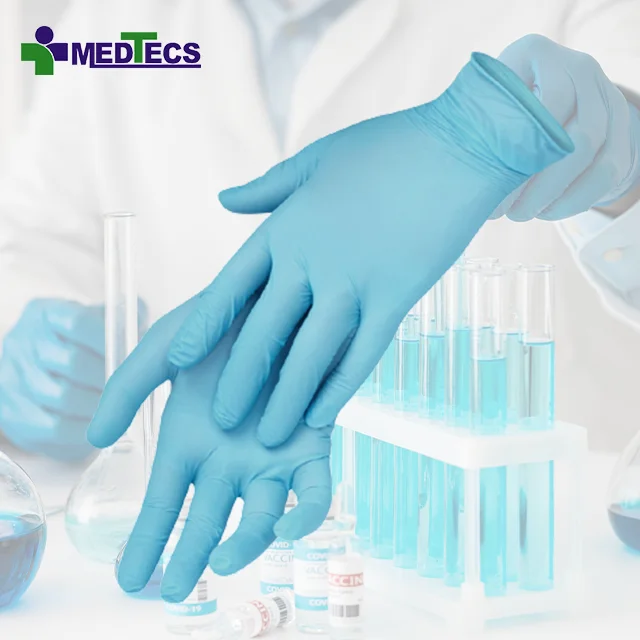 EN 455 Reinforced Finger Latex And Powder Free Nitrile Examination Medical Exam Gloves