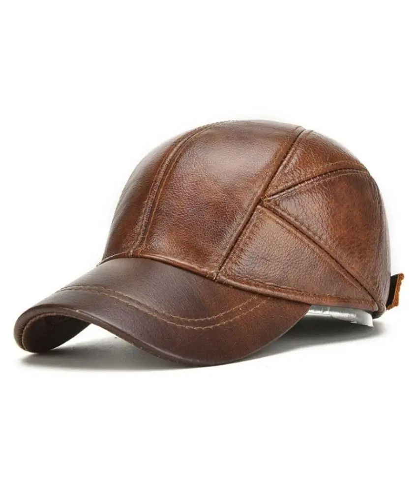 New Arrival 2022 Hot Selling Baseball Men Leather Hats Golf Sports Training Pure Leather Hats For Boys Wholesale
