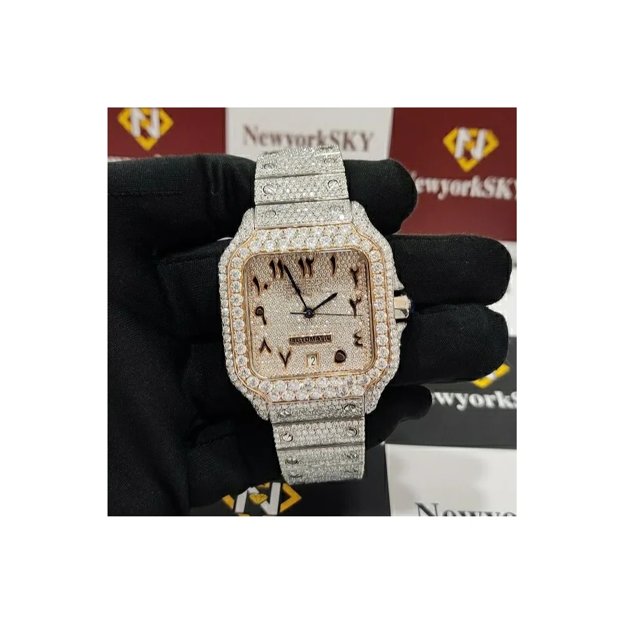 40 MM Luxury Best Price High Quality Automatic Movement Mechanical Stainless Steel D Color VVS Moissanite Iced Out Watch For Men