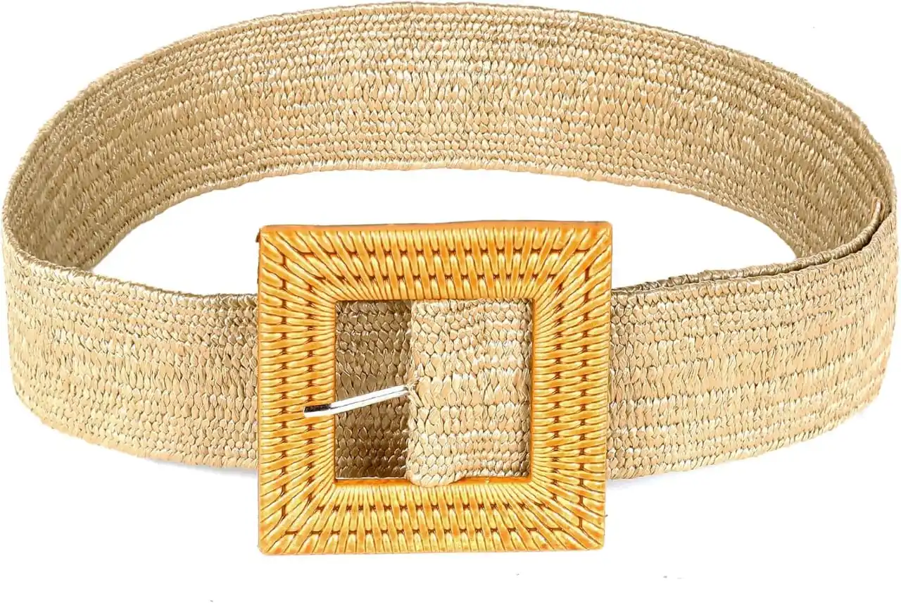 Stylish Wide Straw Jute  Waist Belt