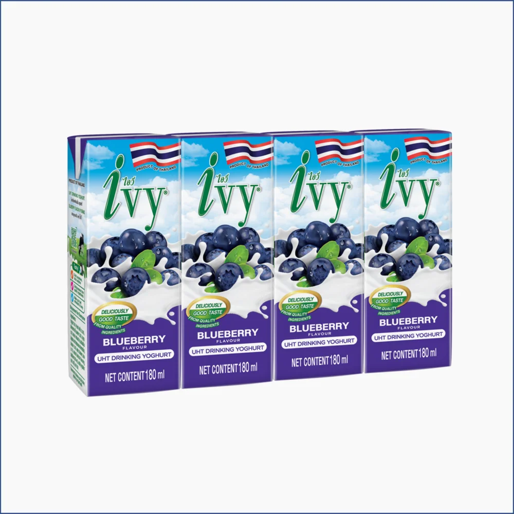 Высококачественный продукт Ivy ут йогурт черника 180 мл питьевые свежие отличные ингредиенты Таиланд