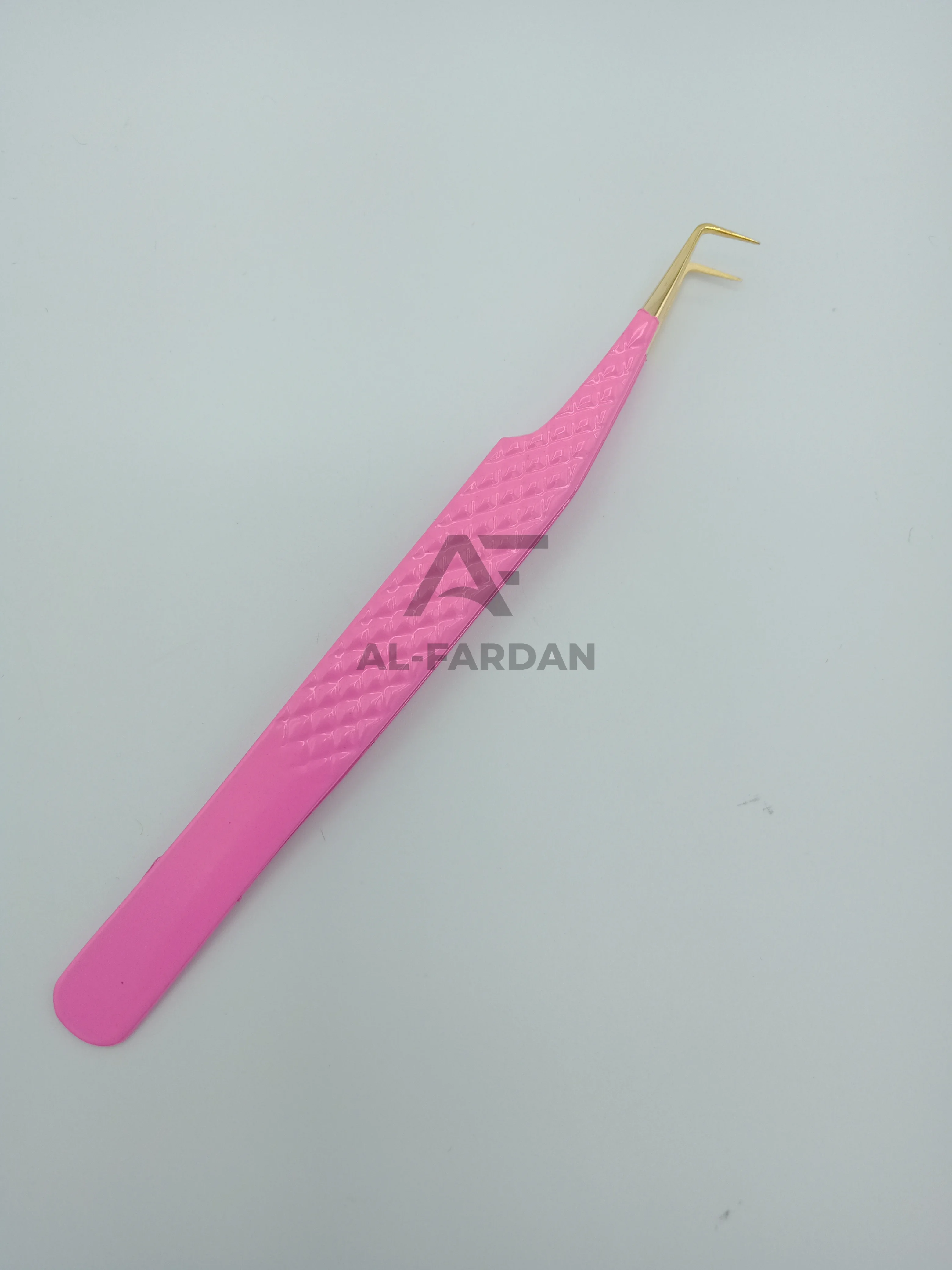 90 Degree Japanese Stainless Steel Diamond Grip Lash Volume Tweezers Hot Pink Gold Tip High Eyelash Extension Eyebrow Tool