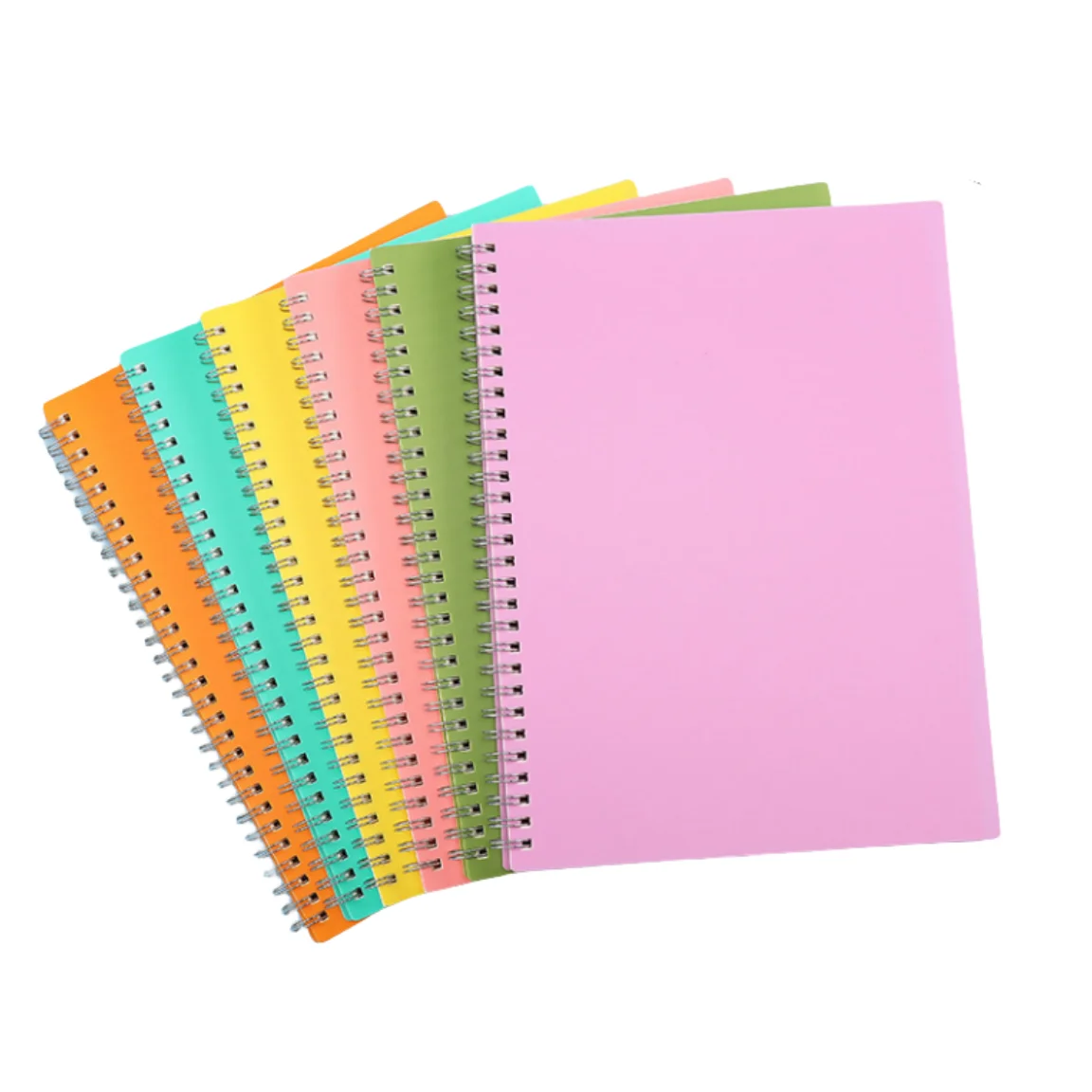 Durable Colorful Macaron Spiral Notebook A5 PVC Cover & Lined Paper for Students & Creatives with Horizontal inside Page