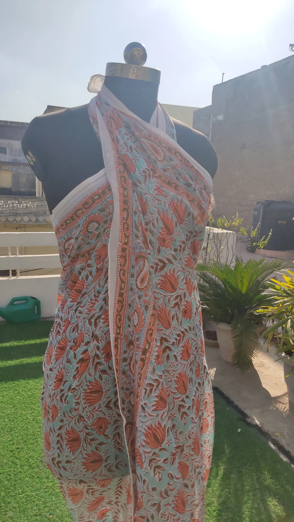 100% Cotton Floral Kalamkari Batik Indian Hand Block Print Women Sarong Pareos Swimwear Sarongs & Cover-Ups 114 CM X 180 CM