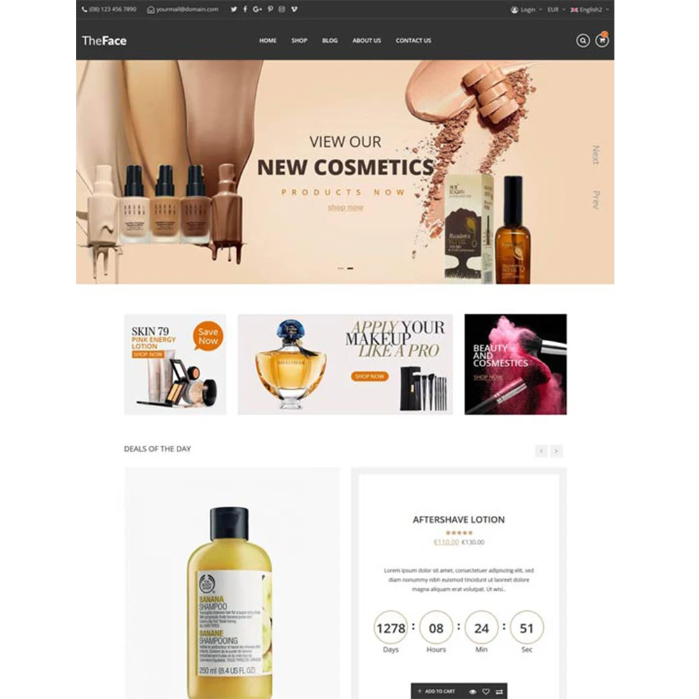 Shopify Cosmetic website design shop Online Makeup products |  E-commerce Website design