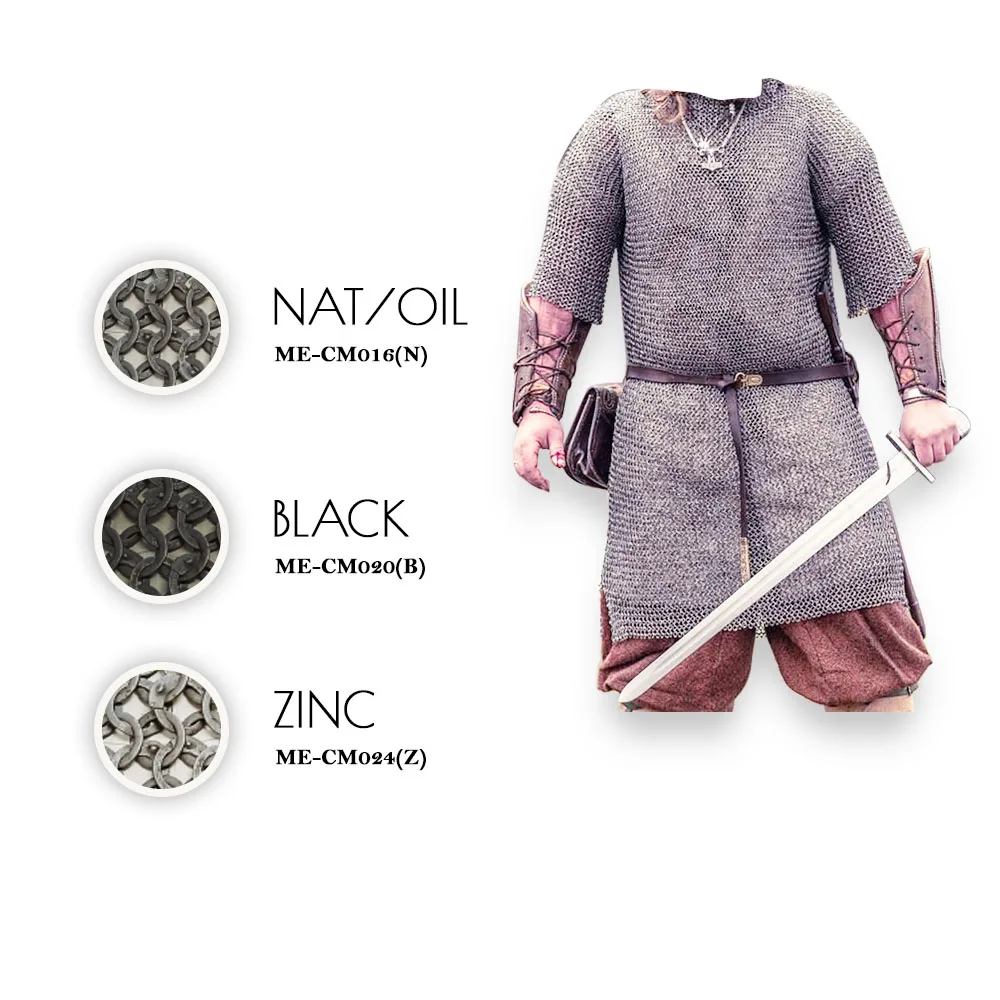 Medieval Edge Hauberk Flat Riveted Wedge Chain Mail Rings Assembled In Order To Make Armor