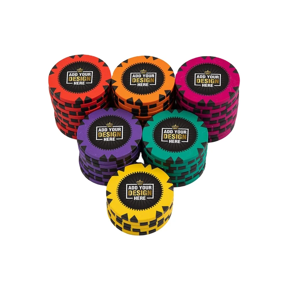 14 gm Customized casino poker chips Rush poker tour Baccarat Blackjack 40MM || Genuine Casino Quality