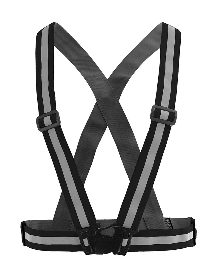 Customized comfortable hi-vis adjustable fluorescent green reflective safety gear sash belt for night cycling running