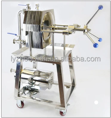 Stainless Steel Fully Automatic Plate And Frame Filter Press Machine Equipment For Beer Wine Oil