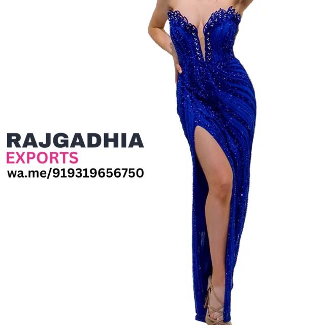 BEADED MESH Sleeveless BEADED GOWN  WOMEN Wears BEADED PARTY WEAR For Ladies Females Clothes Evening Gown beaded Dress for women