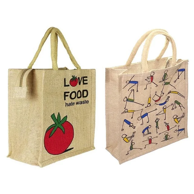 Customized environment friendly jute linen handbag beach bag shopping foldable bag jute bags wholesale