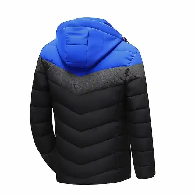 Hot Selling Custom Contrast Mens Plus Size Padded Coat Bubble Puffer Hooded Parka Jacket Warm Winter Men Jacket
