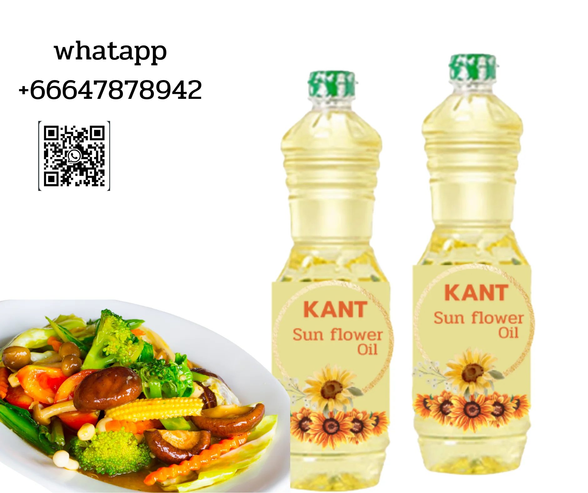 KANT Sunflower oil for cooking grad premium grass bottle product of Thailand OEM bulk high quality GMO free pure cans canned
