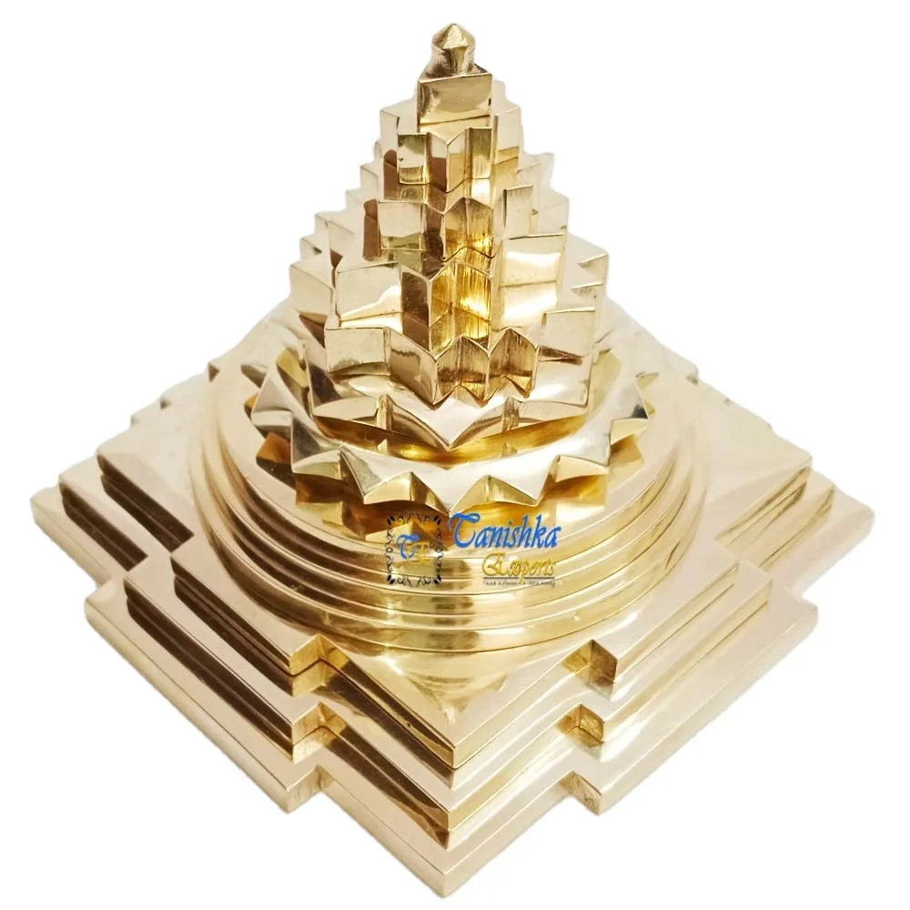 Customized Home Decorative Meru Sri Yantra Nautical Vedic Sri Chakra Vintage Style Metal Made Brass Meru Shree yantra
