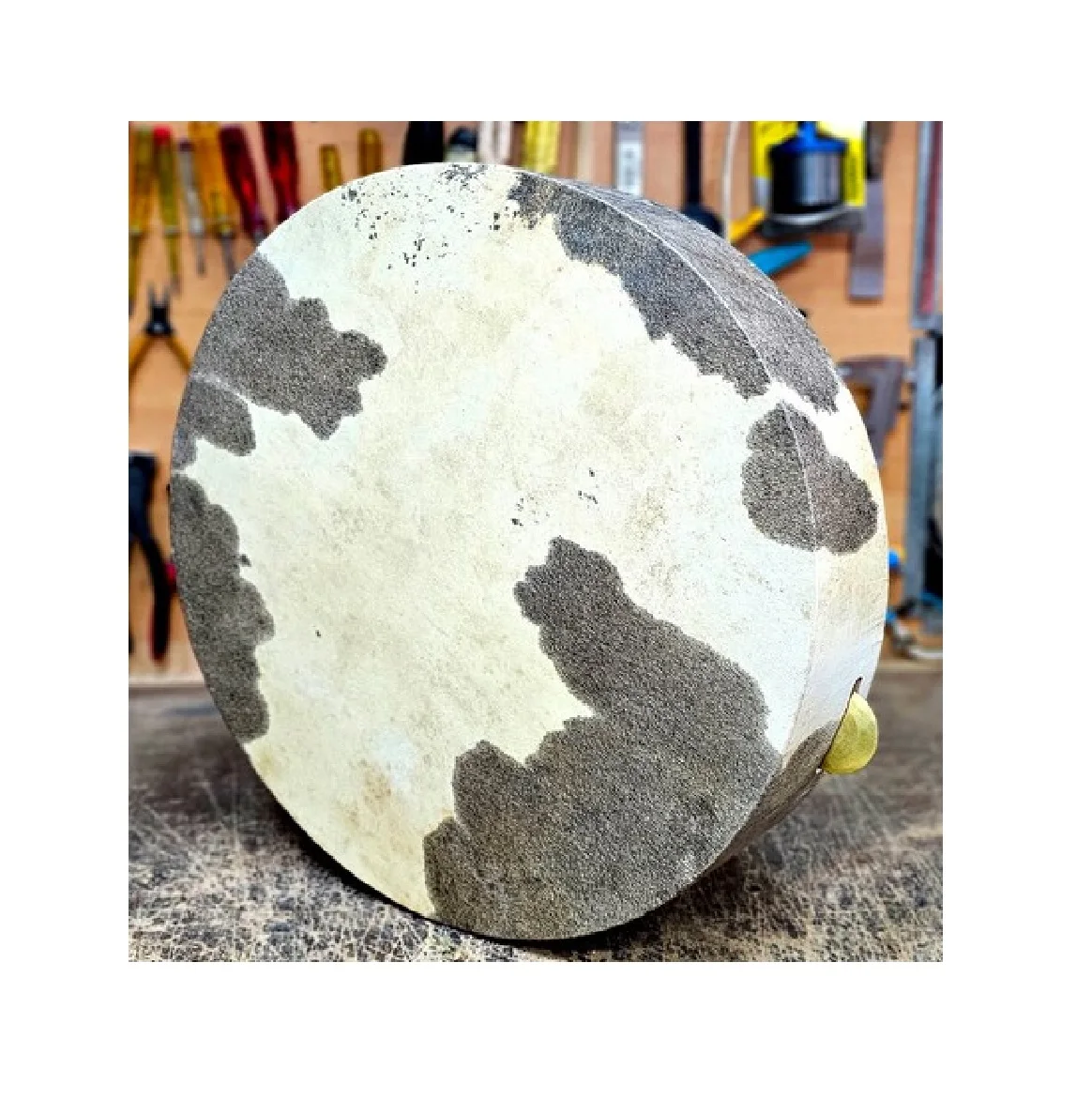 Handmade 18-Inch Greek Frame Drum with Brass Zills / 18-Inch Handmade Greek Frame Drum with Brass Zills