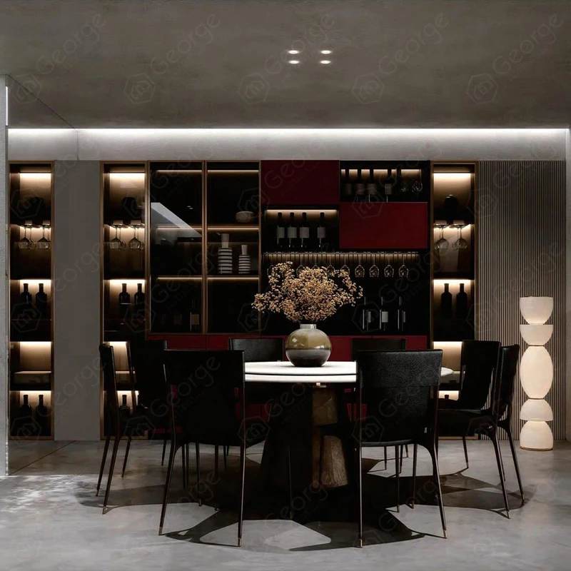 Luxury Wine Cellar Cooler Built-In Gold Wine Refrigerators Cooler for Hotel /Bar with constant temperature system