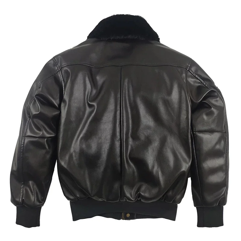 2023 Best Selling Products Leather Bomber Jacket for Men Winter Long Sleeves Leather Bomber Jacket Manufactured By Vitsum Sports