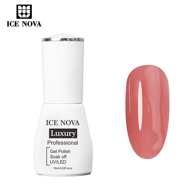 ICE NOVA Beauty Sliver Shimmer French Rubber Base Gel Style Nude Color Base Coat