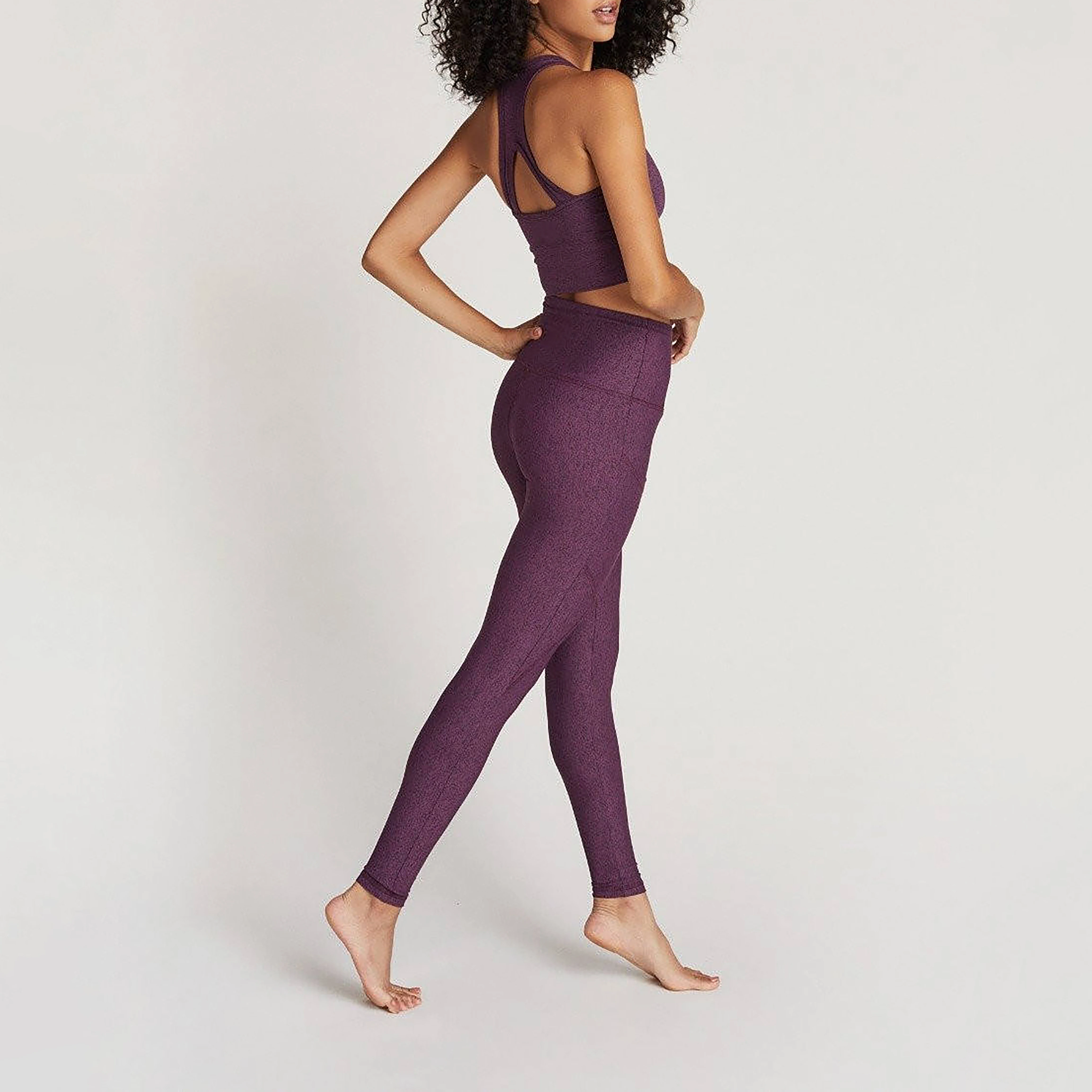 2Pcs Naked Feeling Soft Yoga Align Squat Proof Sets Seamless Sexy Sportswear Sets Women 2 Piece High Back Sports Bra Custom Logo