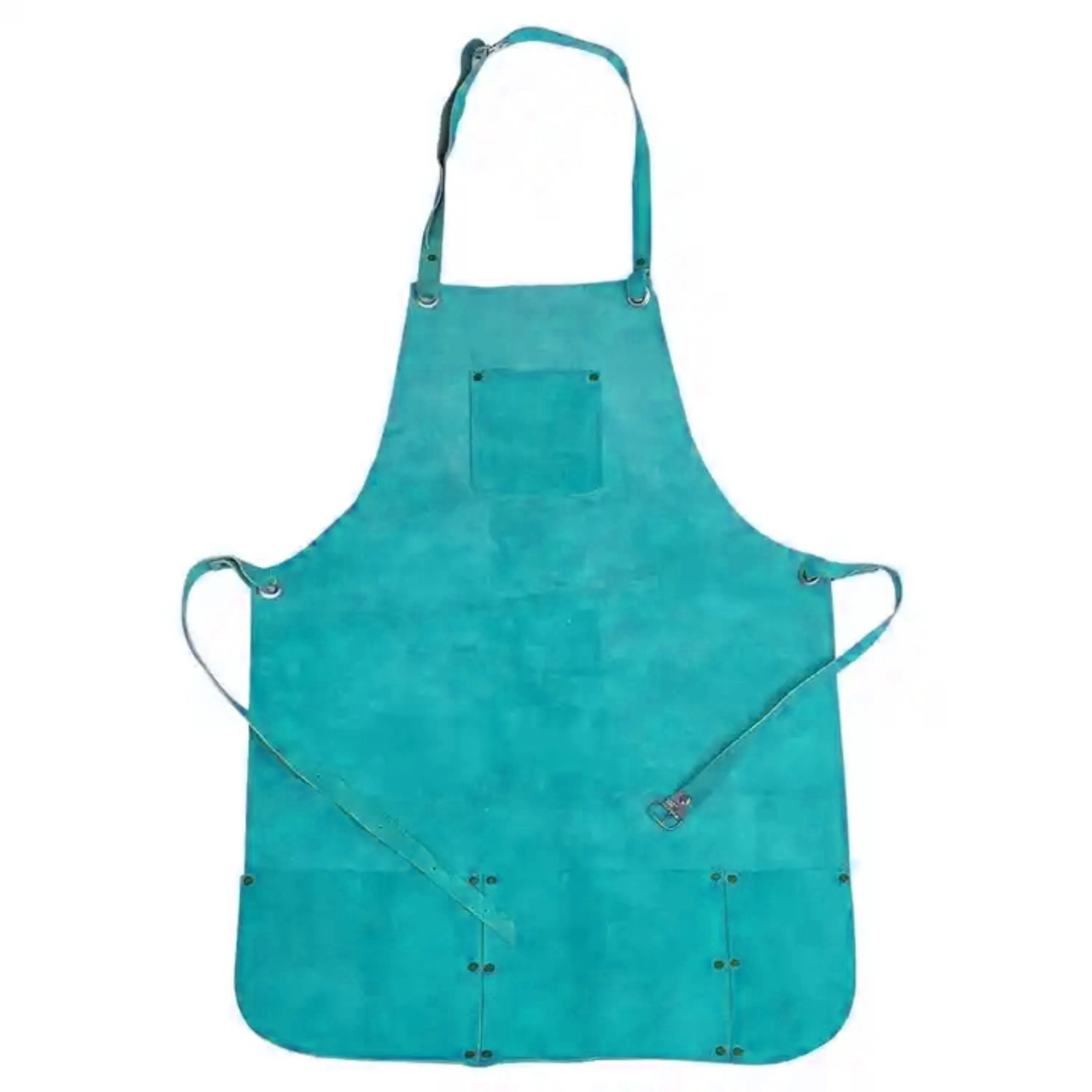 Heavy Duty Double Stitched Cowhide Split Leather Welders Apron Industrial Safety Body Protection for Construction Welding