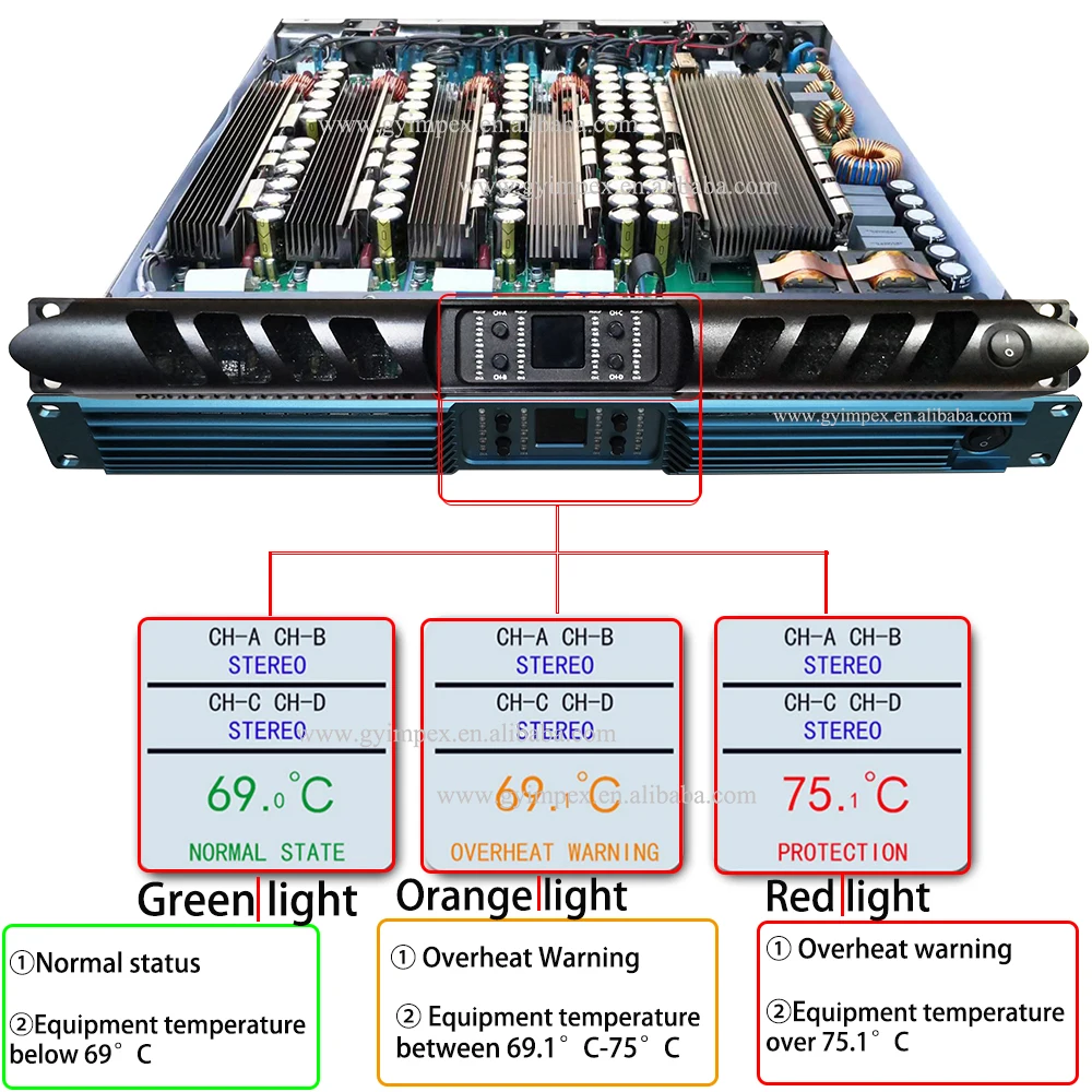 2ohm stable 4 Channel 9000W High Power Class D Professional digital Amplifier for 12inch 15inch 18inch 21inch subwoofer bass bin