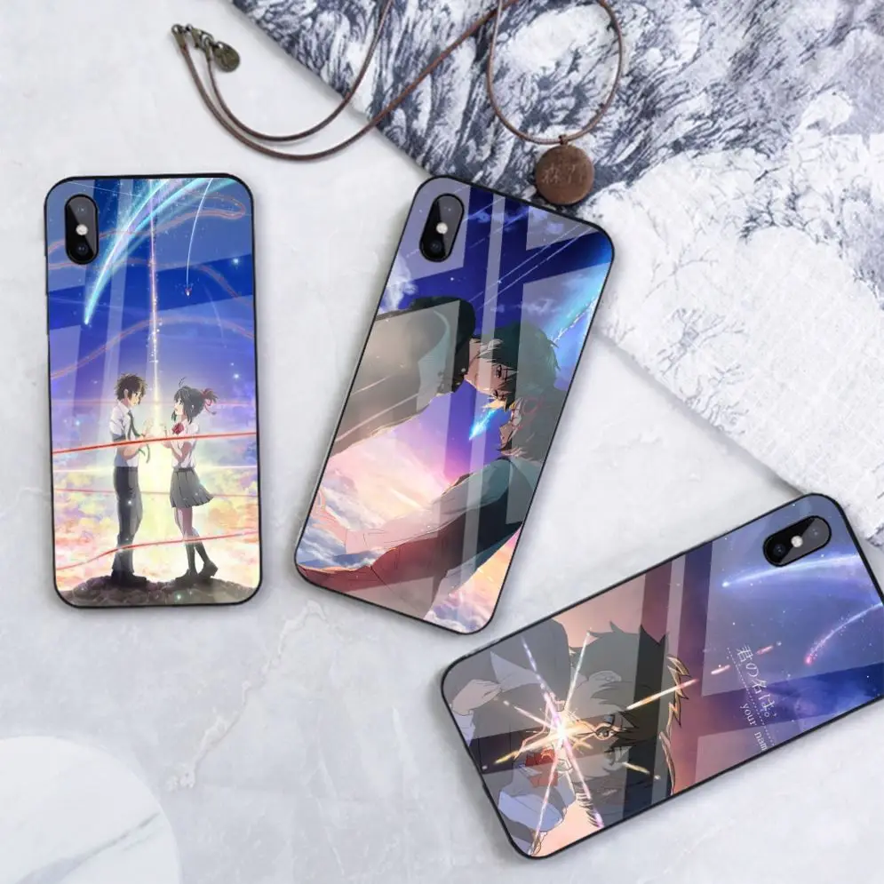 Custom Print Anime Your Name Phone Case For Iphone 11 Pro X Xr Xs Max Tempered Glass Tpu Case For A51 A71 S20 Back Cover