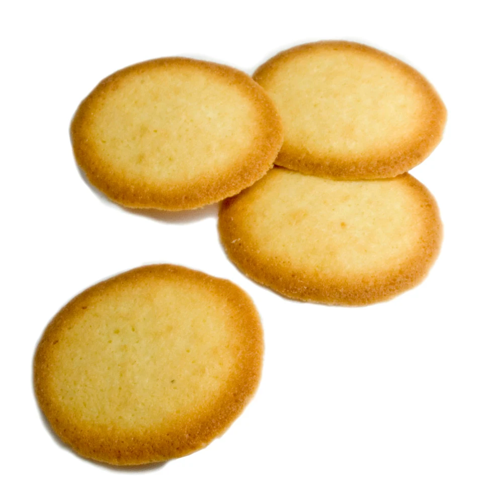 High quality coconut biscuit with round shape 150g for supermarket