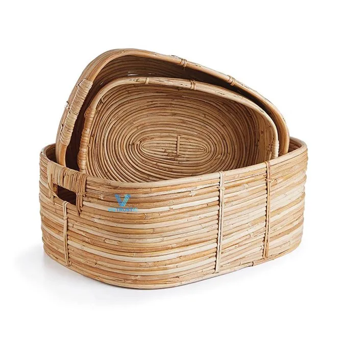 Hot Sale Bamboo Rattan Decoration Basket Storage Organizer Wholesale Price Room Furniture Decor