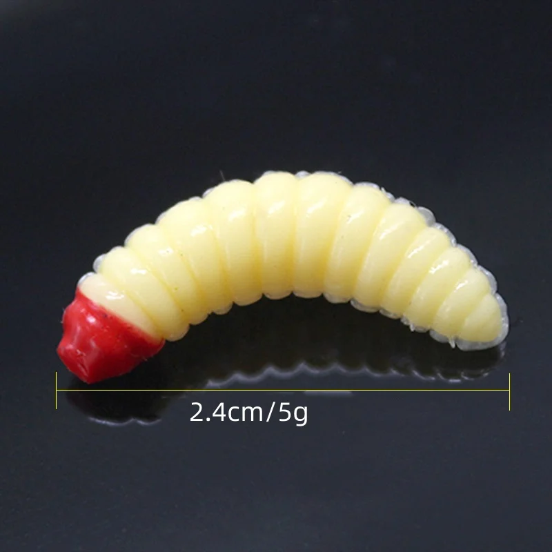 Seafox 100 pieces/bag 0.4g 2.4cm plastic worm bait Soft bait jig mealworm bait