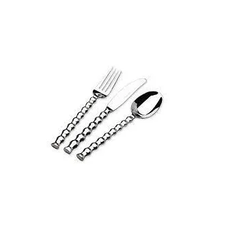 Silver Finished Wedding Cutlery Tableware Hotel Restaurant Metal Flatware Set New Look Vintage Finished Spoon And Fork