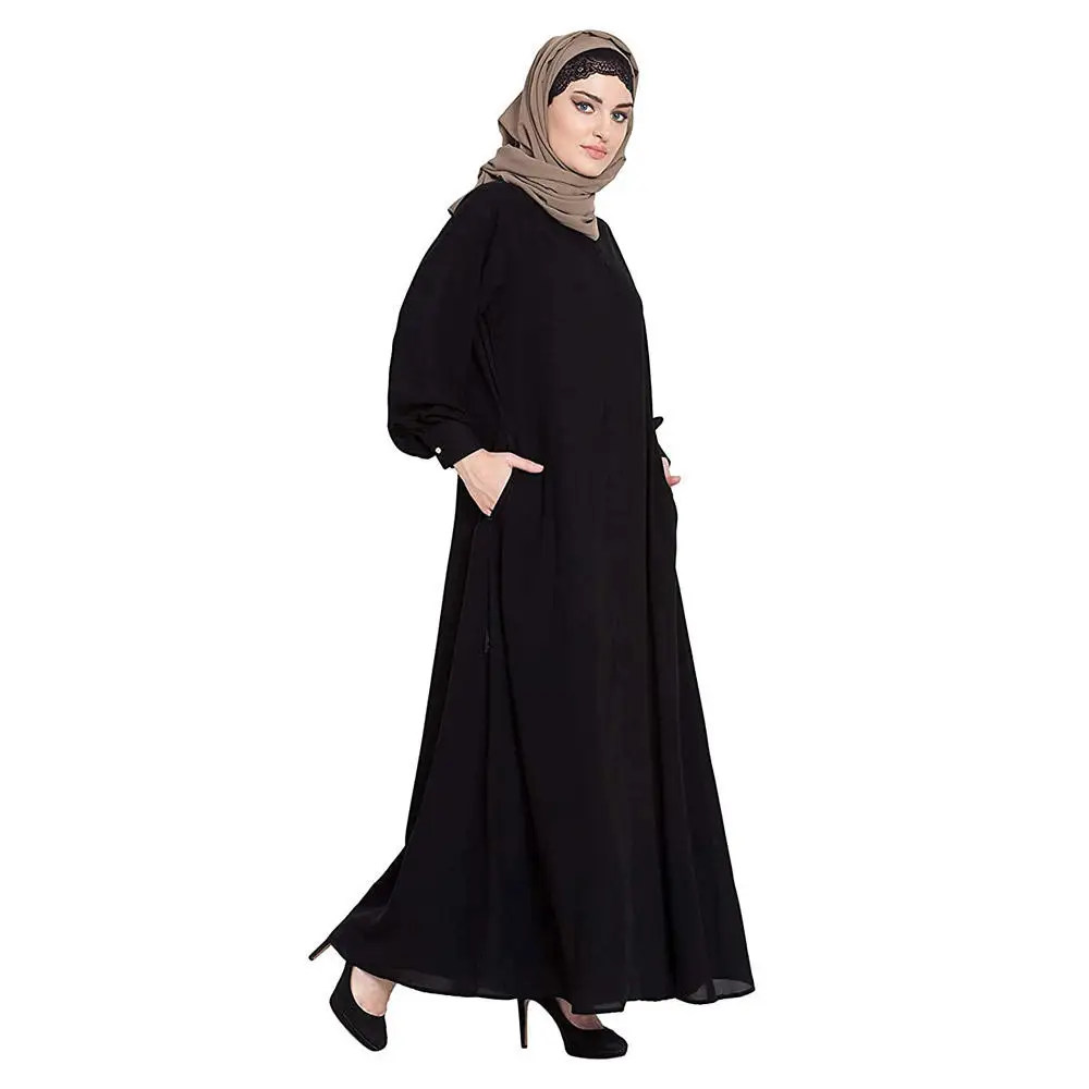 2022  New Modest Wear Solid Color Nida Jilbab Khimar 2 Pieces Abaya Islamic Prayer Clothing