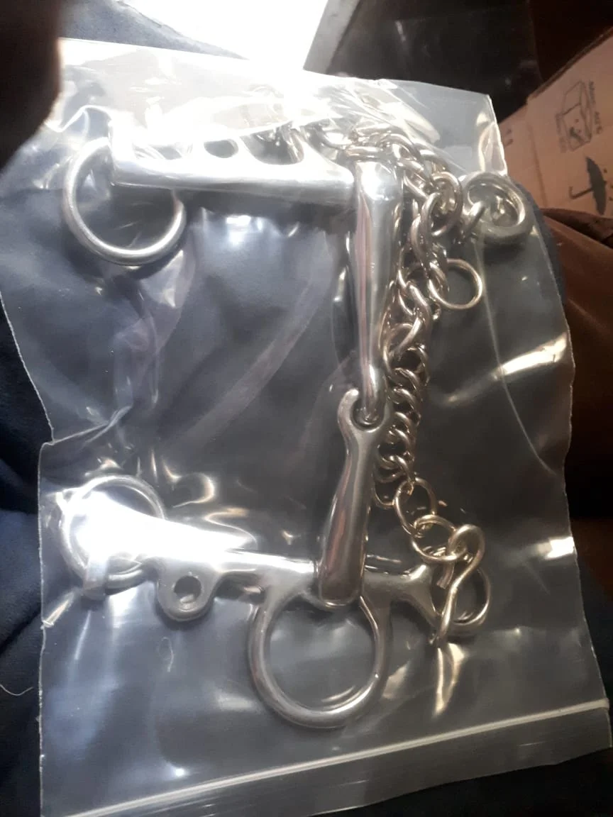 single joint mouthpiece stainless steel pelham with chain horse mouth bits horse riding products equestrian products horses