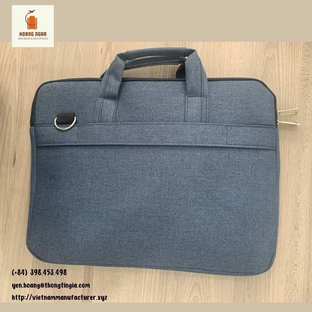 Vietnam OEM laptop bag for men with waterproof polyester handle trap and shoulder trap Thick impact resistant lining