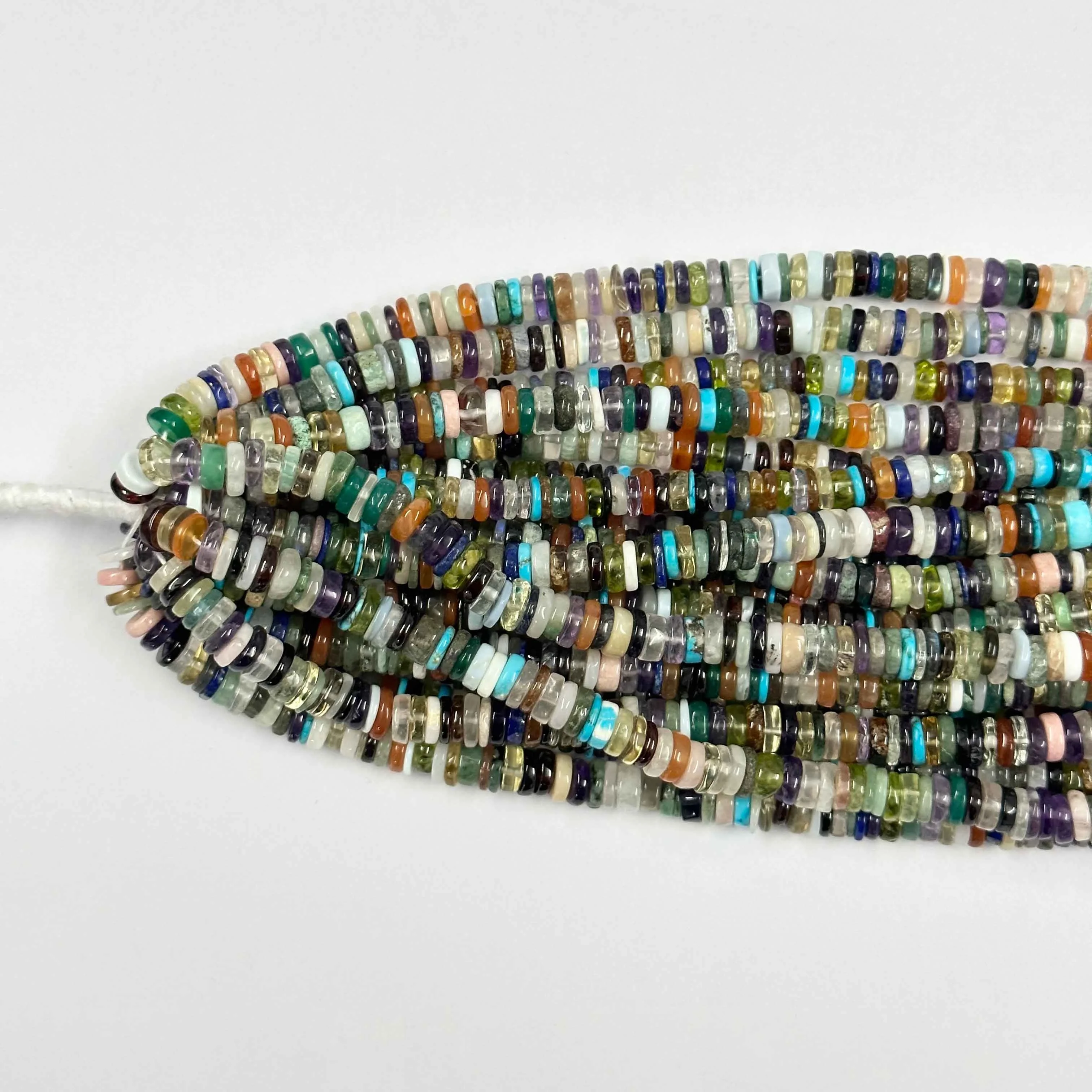 Beautiful Finest Quality Natural 5-6mm Mix Gemstone Heishi Tyre Wheel Beads Strand From Indian Manufacturer Supplier