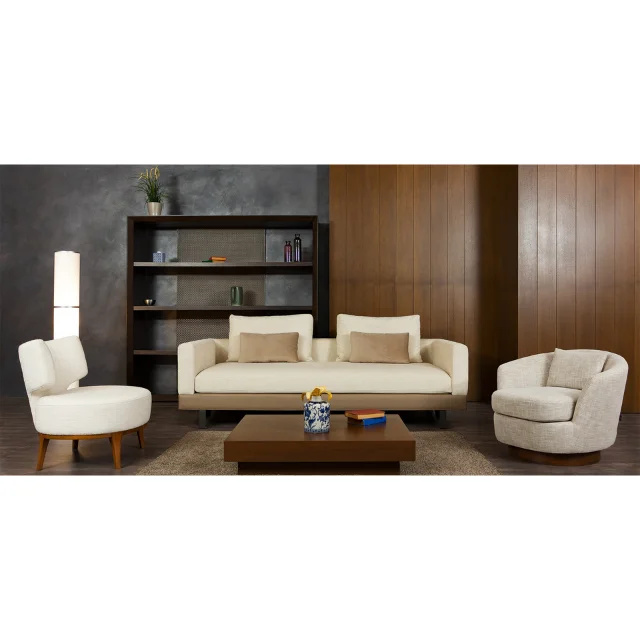 Victoria Modern Design Sofa Set Wood Base with Metal Legs Changeable Size and Fabric Color for Home or Hotel Use