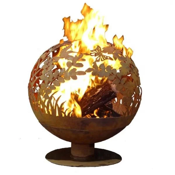 custom corten steel fire ball garden fire ball & fire pit outdoor