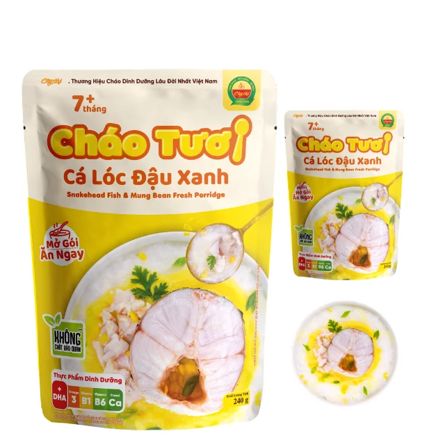 Breakfast Mung Bean Fresh Porridge Ready to eat Top grade Snakehead Fish Variety flavors baby food meal made in Vietnam