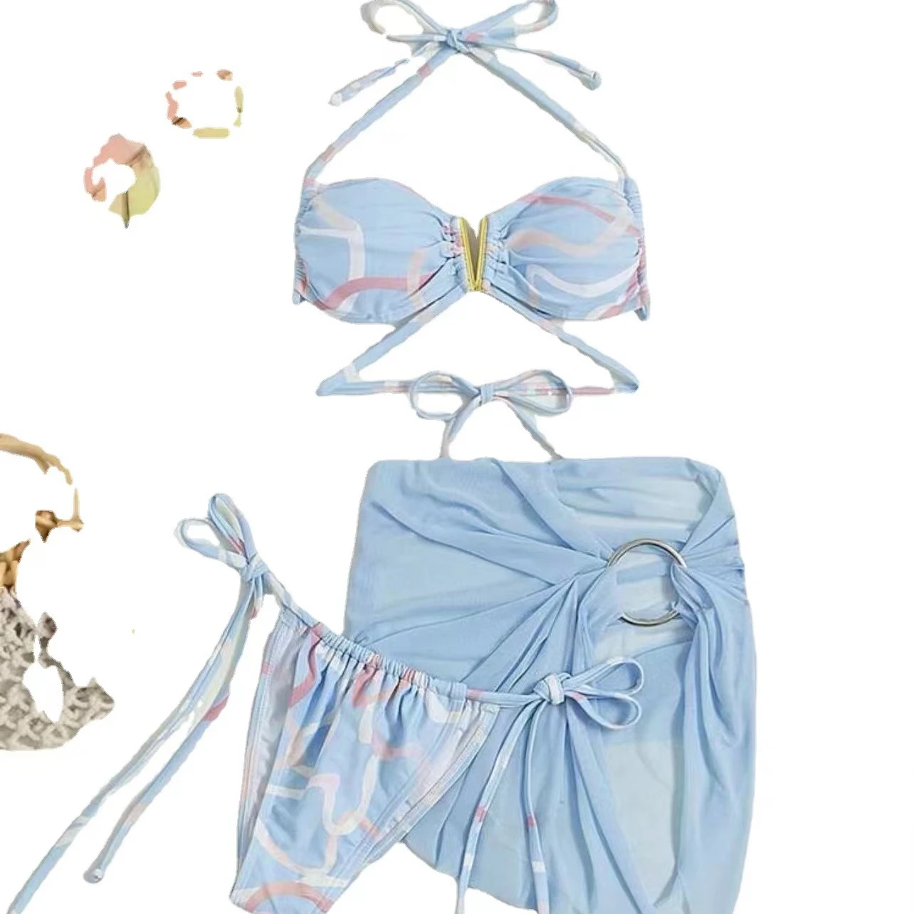 Hot Flower Swimwear Beachwear Women Bikini Set Sexy Fashion Designer Girls Bathing Suits For Women