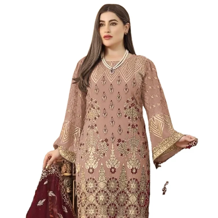 New Heavy Fox Georgette Pakistani Suit with Embroidery Sequence Work Semi-Stitched collection