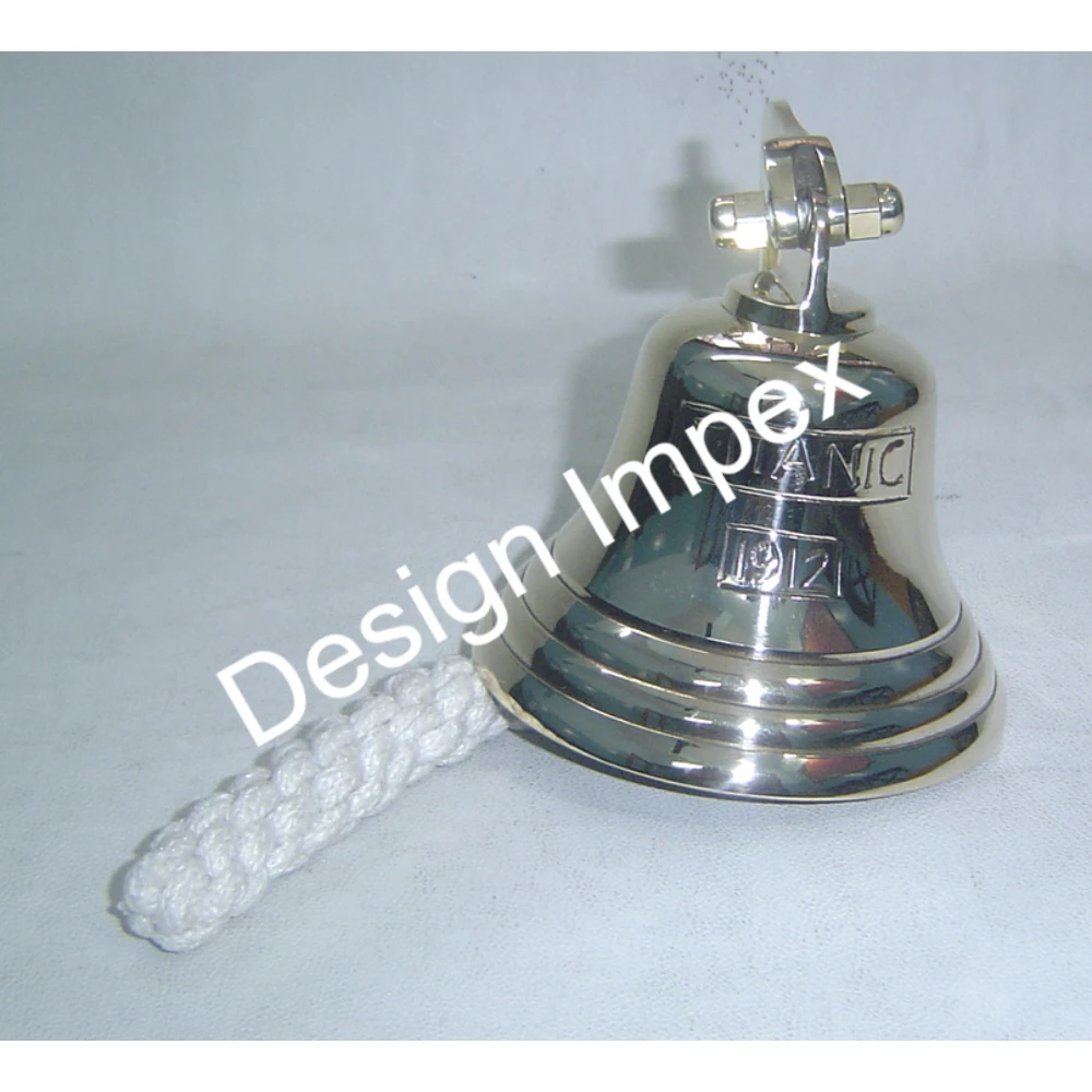 Custom Hot Sale Brass Ship Bell With White Rope Large Catholic Church Bell Hot selling Luxury Wall Hanging Bell For Christmas