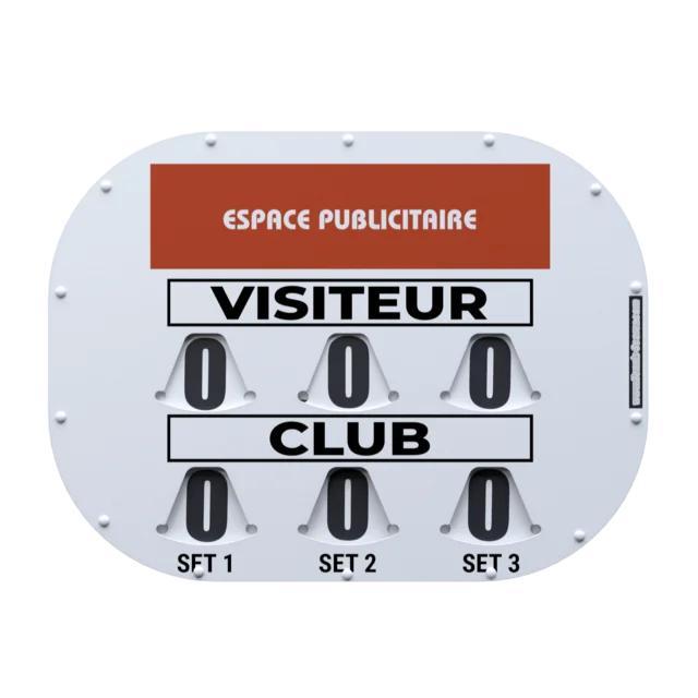 Cliptec 80 x 60 cm Double Sided Manual Scoreboard PVC Material for Tennis Padel Handball. All Weather Indoor/Outdoor Use