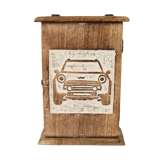 Wooden Key Holder Box Handcrafted and Unique A Perfect Blend of Functionality and Home Elegance