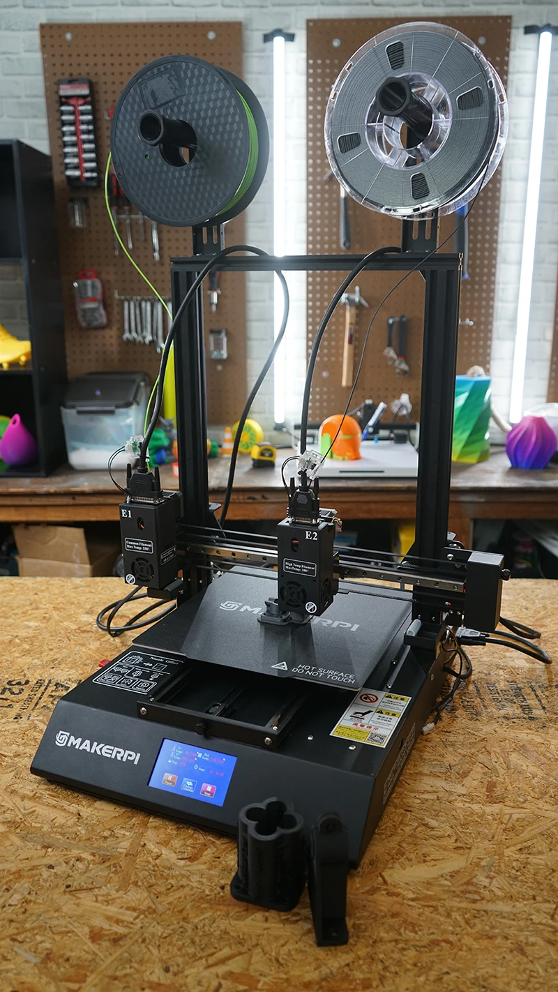 Water Soluble Support Independent Dual Extruder Backup Function Fool-Proof Carbon Fiber PLA/PVA/TPU/ABS/PA/PC/PA-CF 3d Printer