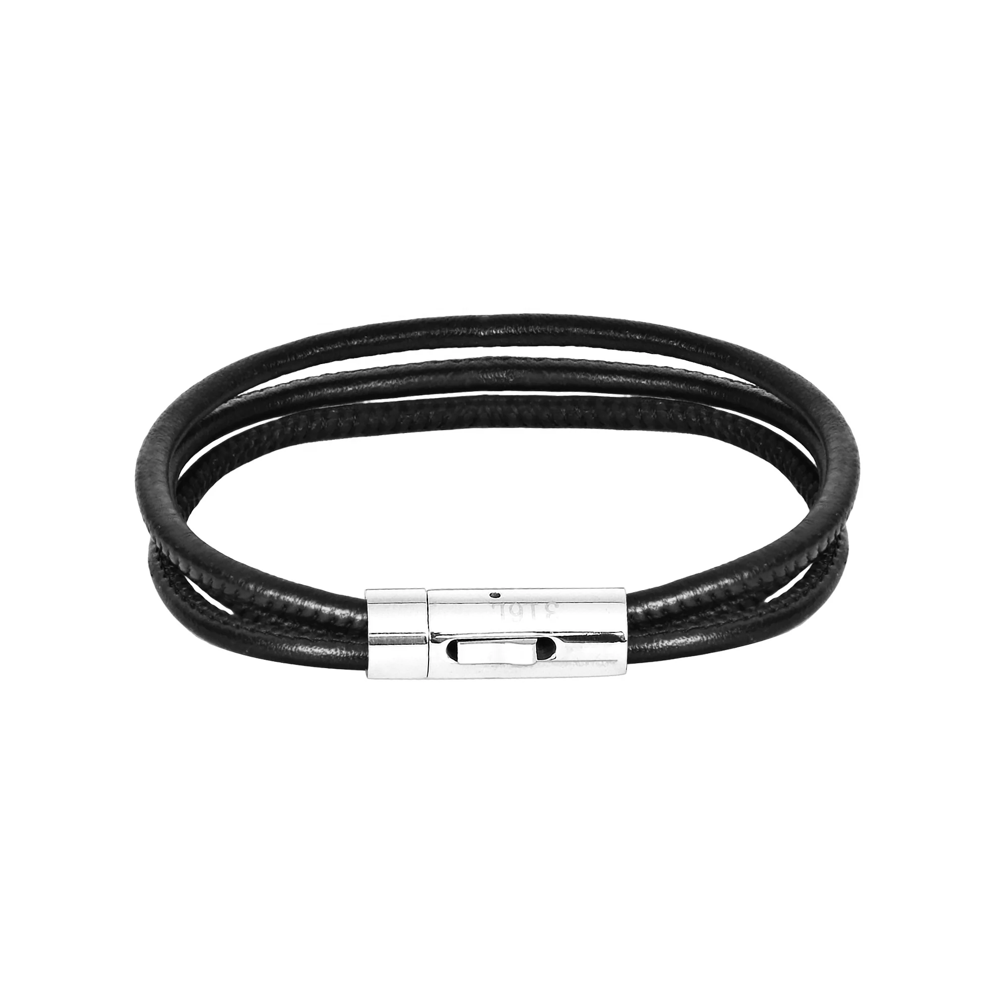 PSDS new design adjustable Nappa Machine Stitched Leather bracelet with dynamic bracelet bright color bracelet for daily life