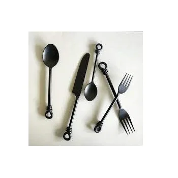 Silver Glossy Finished Decorative Cutlery with Metal Handle For Luxury Restaurants Kitchen Utensils Cutlery Sets