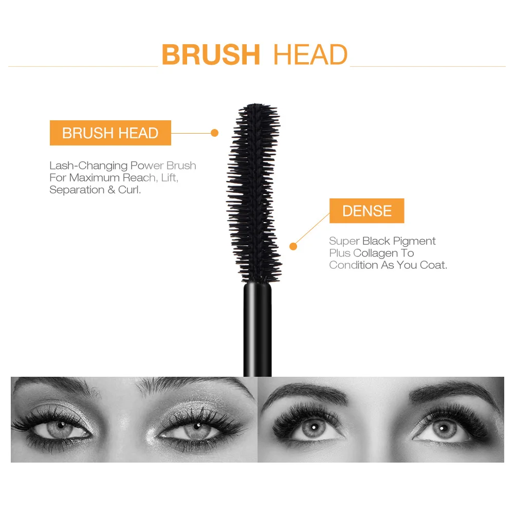 O.TWO.O Custom logo Black Long Lasting Waterproof Microfiber Mascara Extension & Curling Lash Mascara Private Label