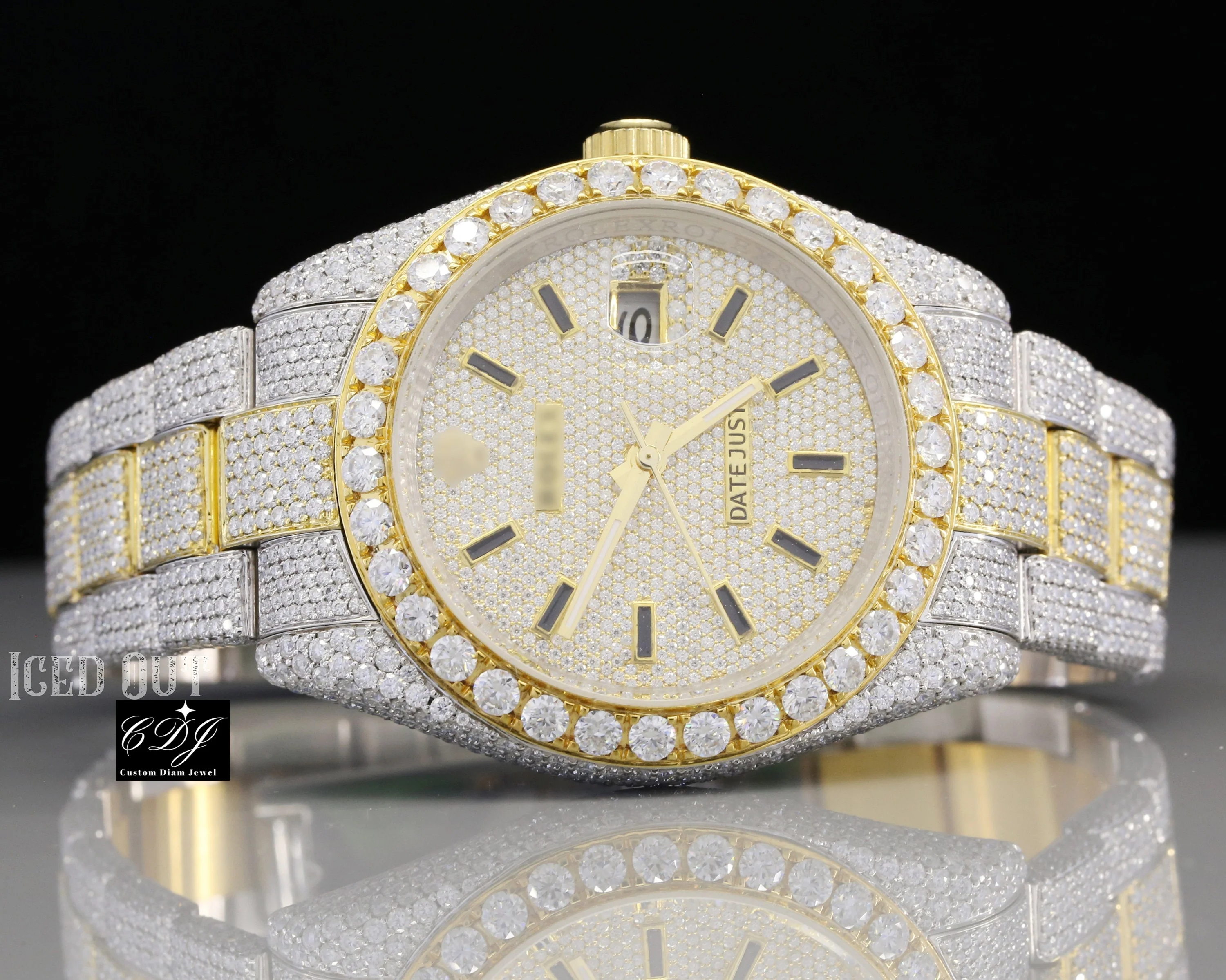 2024 Luxury Wholesaler Genuine Natural Diamond Custom Iced Out Watch Branded Bust Down Handmade Hip Hop Unisex Watches Woman Man
